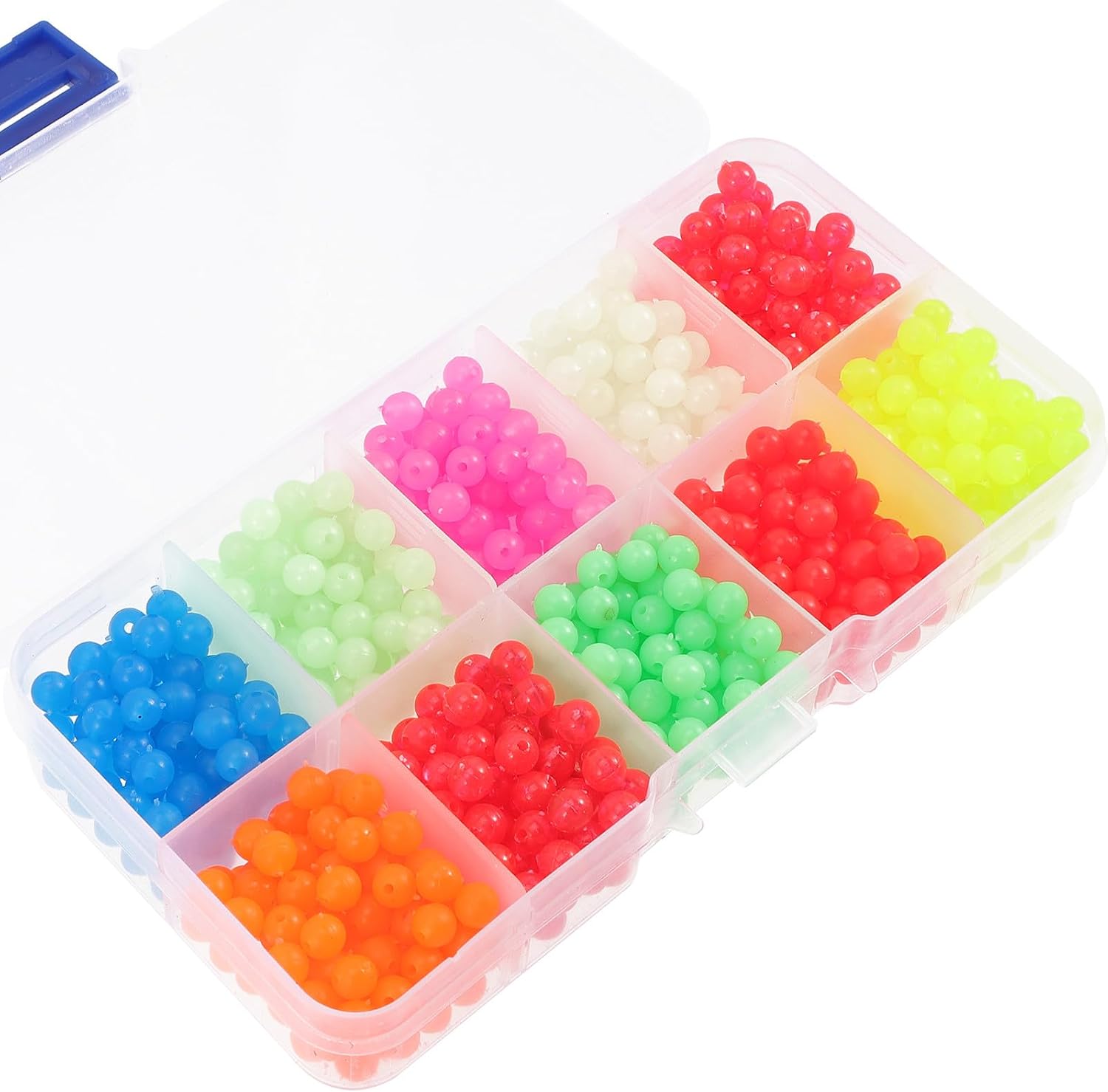 1000pcs Luminous Round Float Fishing Beads Set Red Light Line Beads for Night Fishing Rig Accessories