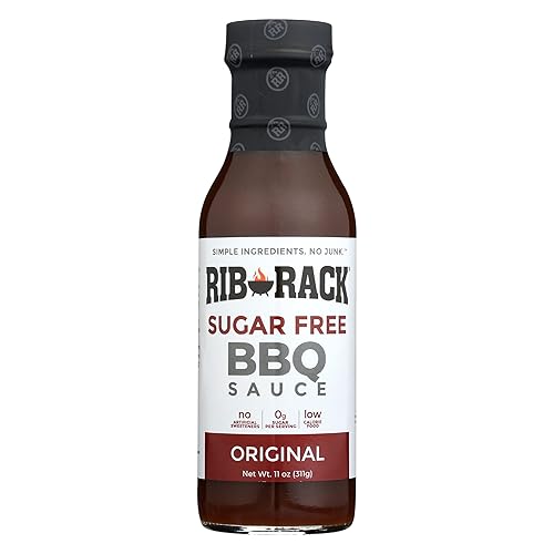 Rib Rack Original BBQ salsa sin azúcar, 11 onzas (paquete de 6)