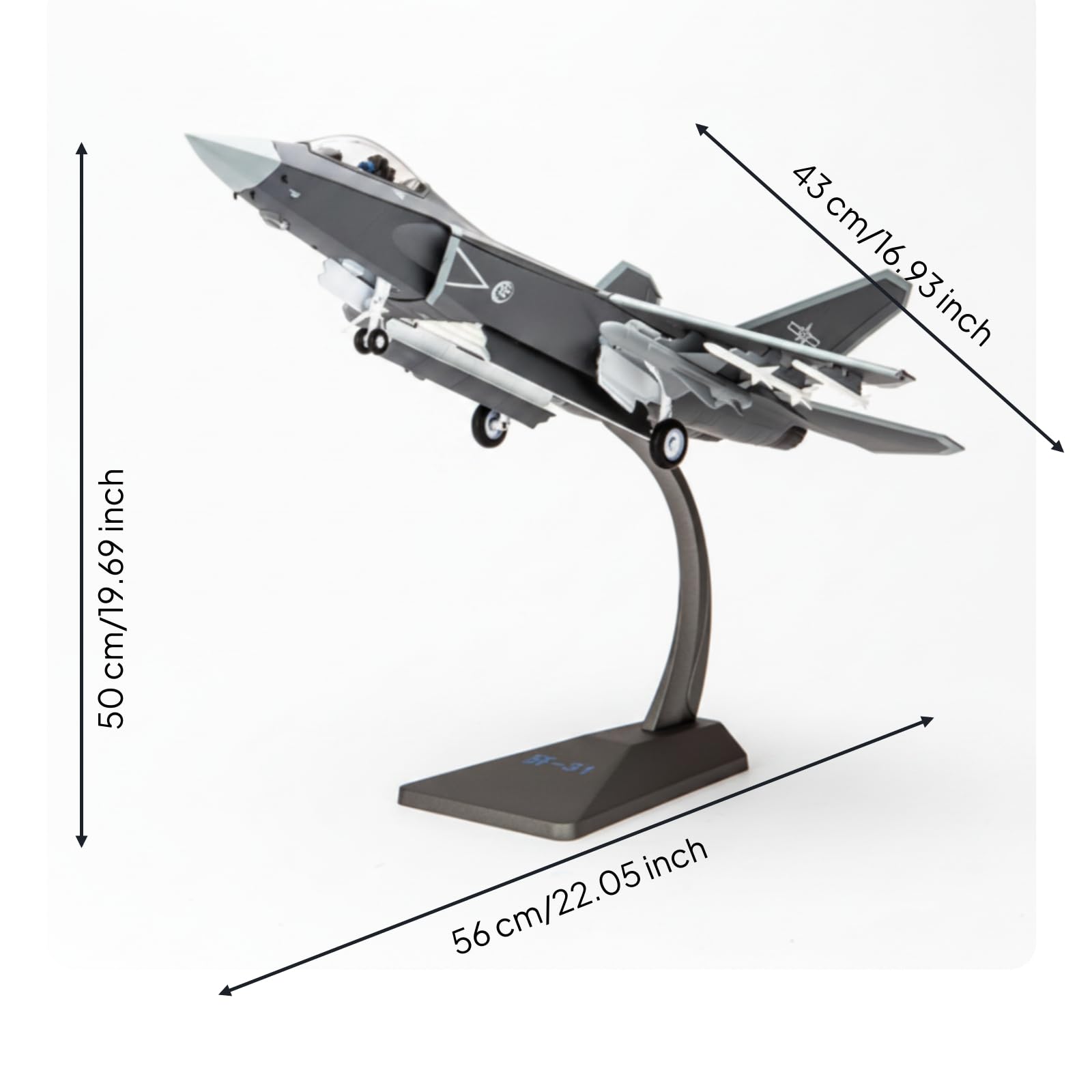 Aereo da Combattimento Modello Aereo Militare Jet da Caccia Aeromodello Collezionabile Miniatura Metallo Lega Zinco Finitura Opaca con Marcature per