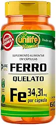 Ferro Quelato 500mg Unilife 60 Cápsulas