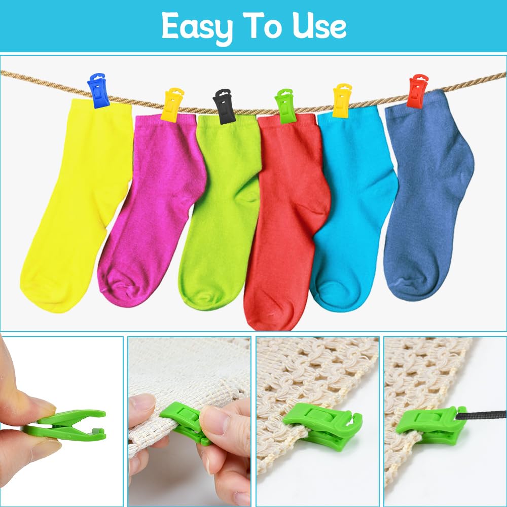Mollette Per Calzini Antiscivolo - 24 Pezzi Colorati Per Lavatrice E Asciugatrice