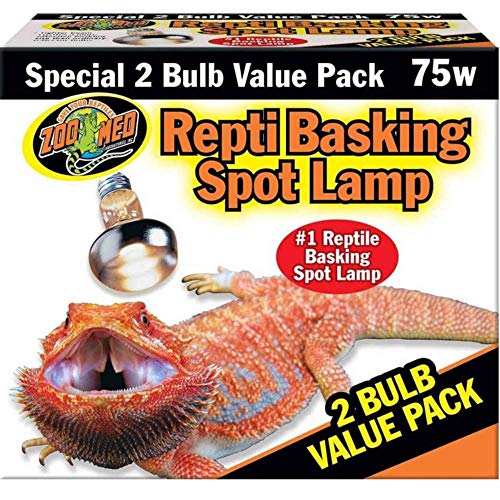 DBDPet  s Bundle with Zoomed Repti Basking Spot Bulb [Value 2 Pack 75 WATT] & Attached Pro-Tip Guide