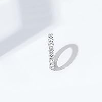 Vista 20 de Yaxa Essentials Anillo de plata de ley chapada en platino o oro con circonita cúbica redonda de elementos infinitos