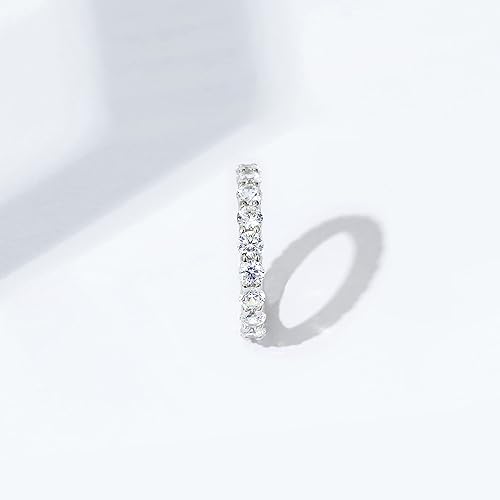 Miniatura 6 de Tienda Essentials Anillo de plata de ley chapada en platino o oro con circonita cúbica redonda de elementos infinitos (anteriormente colección