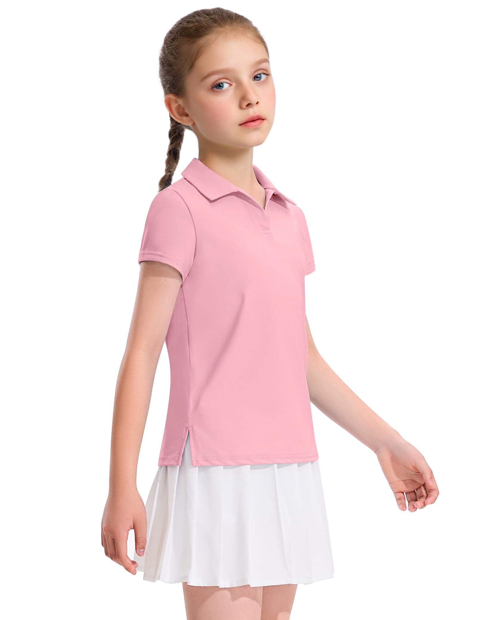 KEREDA Girls Polo Shirts Golf Tennis School Uniform T Shirts Quick Dry Tops