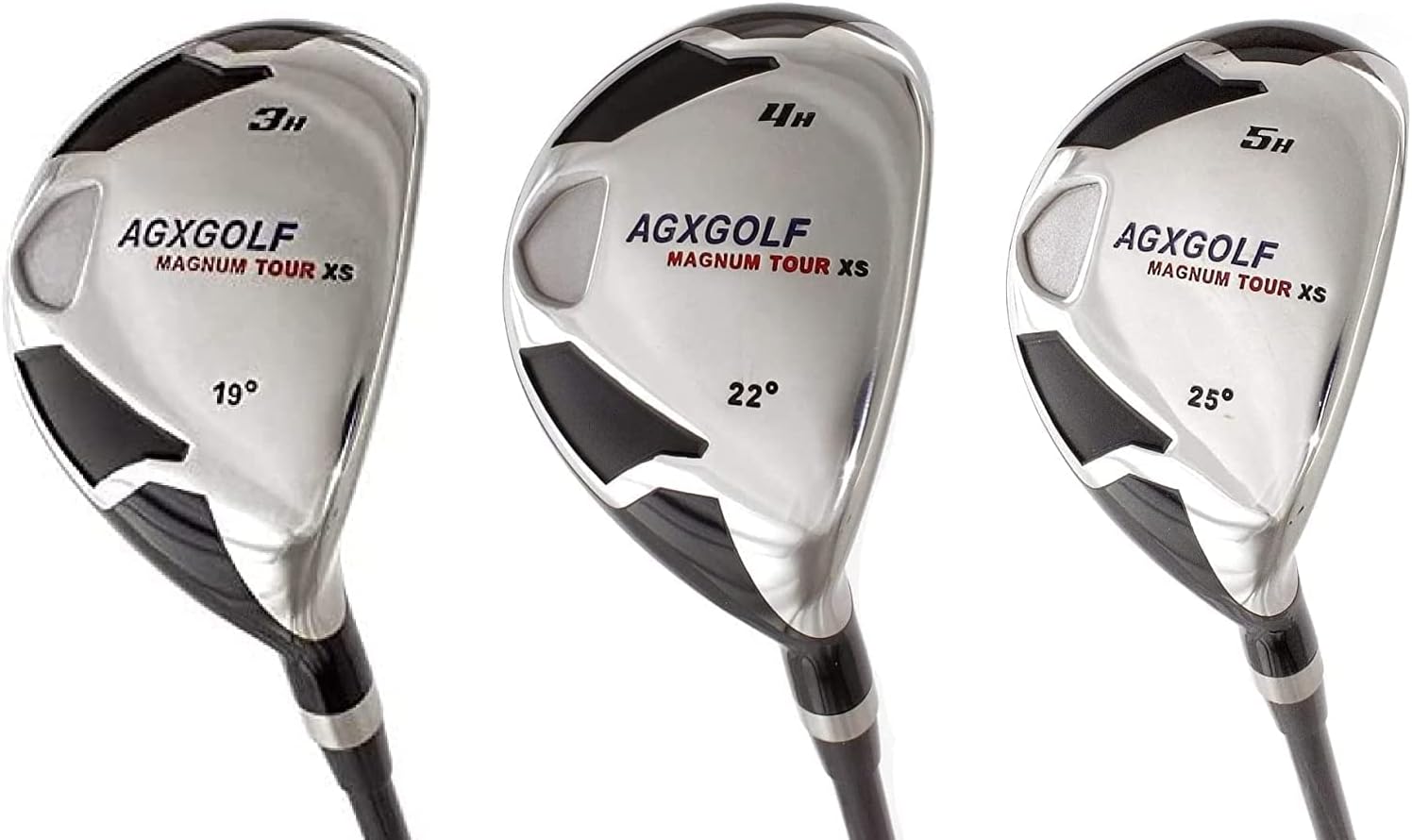 Men's Magnum XS #3, 4 & 5 Hybrid Utility Irons Set w/Graphite Shafts + Covers Right Hand; Cadet, Regular or Tall Lengths; US Built