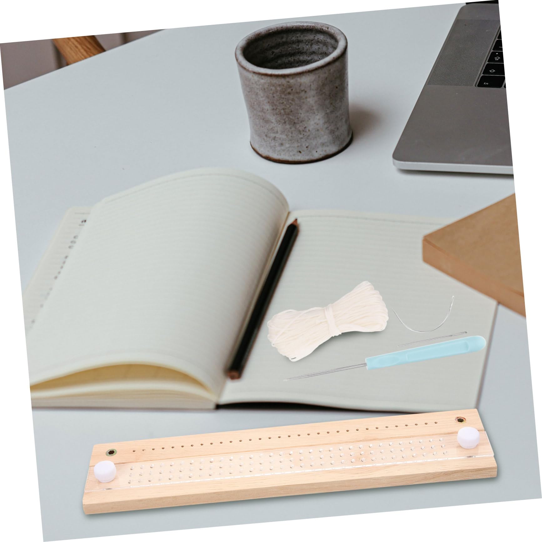 DOITOOL Set di Strumenti per Rilegatura di Libri Fai da Te in Metallo e Legno Beige, Pratica e User-friendly per Diari e Quaderni, per Uso Personale