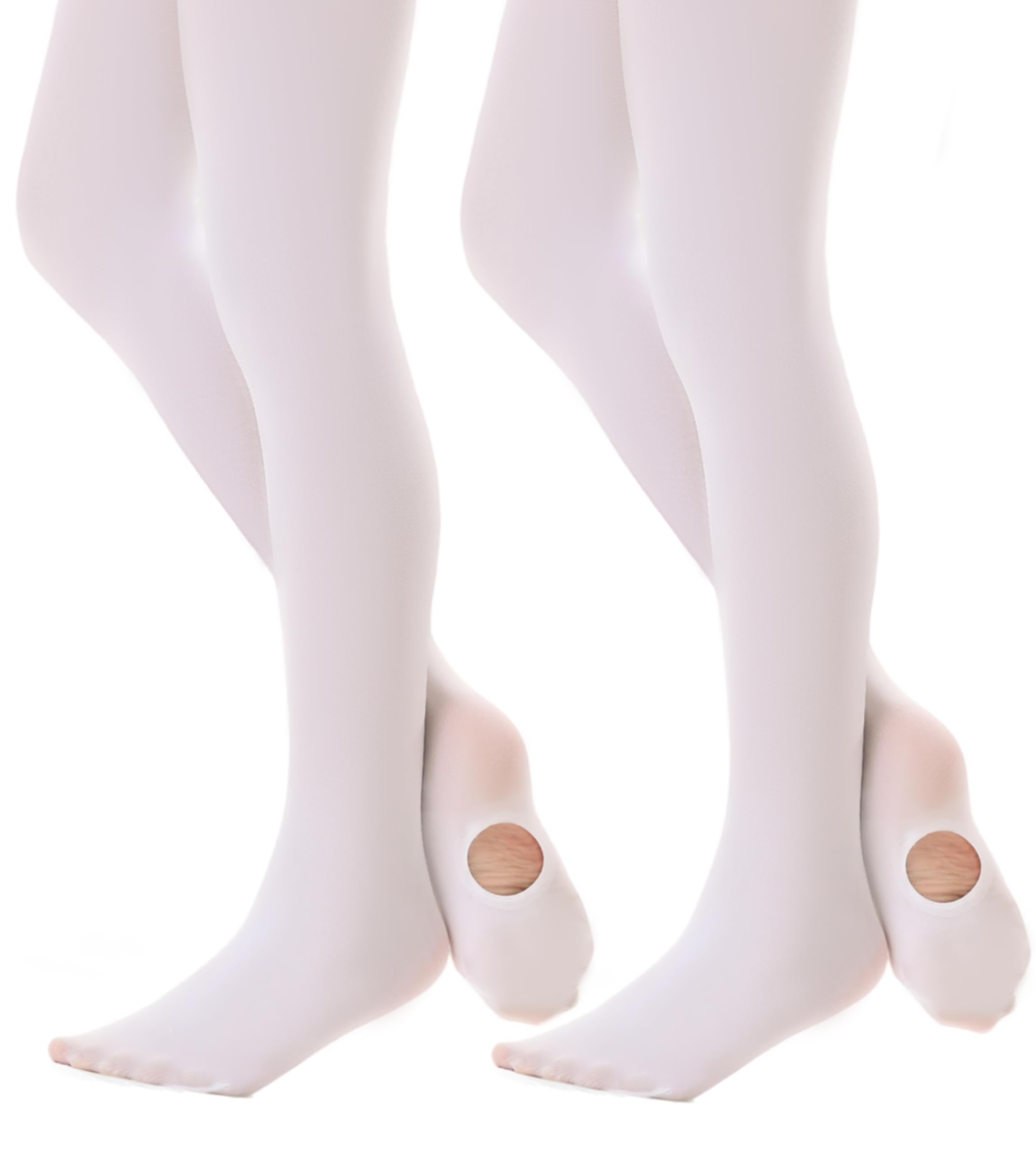 DUCMODA Ballettstrumpfhose für Mädchen | Konvertierbare Kinder-Strumpfhose mit Loch & Ohne Fuß | Weiche Elastische Tanzstrumpfhose