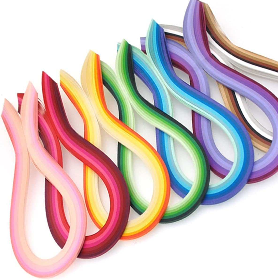 ODETOJOY 5mm Gradient Quilling Paper Strips, 7 Packs 42 Colors 840pcs, Chromatic Crescendo Multicolor Ramps for Paper Filigree Crafts DIY Projects