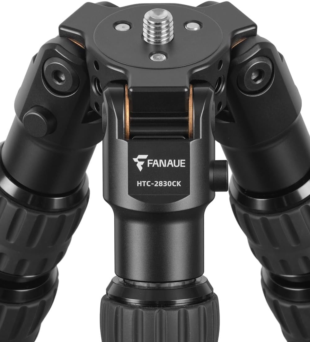 FANAUE Carbon Fiber Tripod with 3/8" Mounting Stud, 3 Angle Stop Positions - Ultra Stable Professional Camera Tripod,Lightweight Tripod for Hunting, Shooting, Photography, Quick Deployment, Durable - Image 2