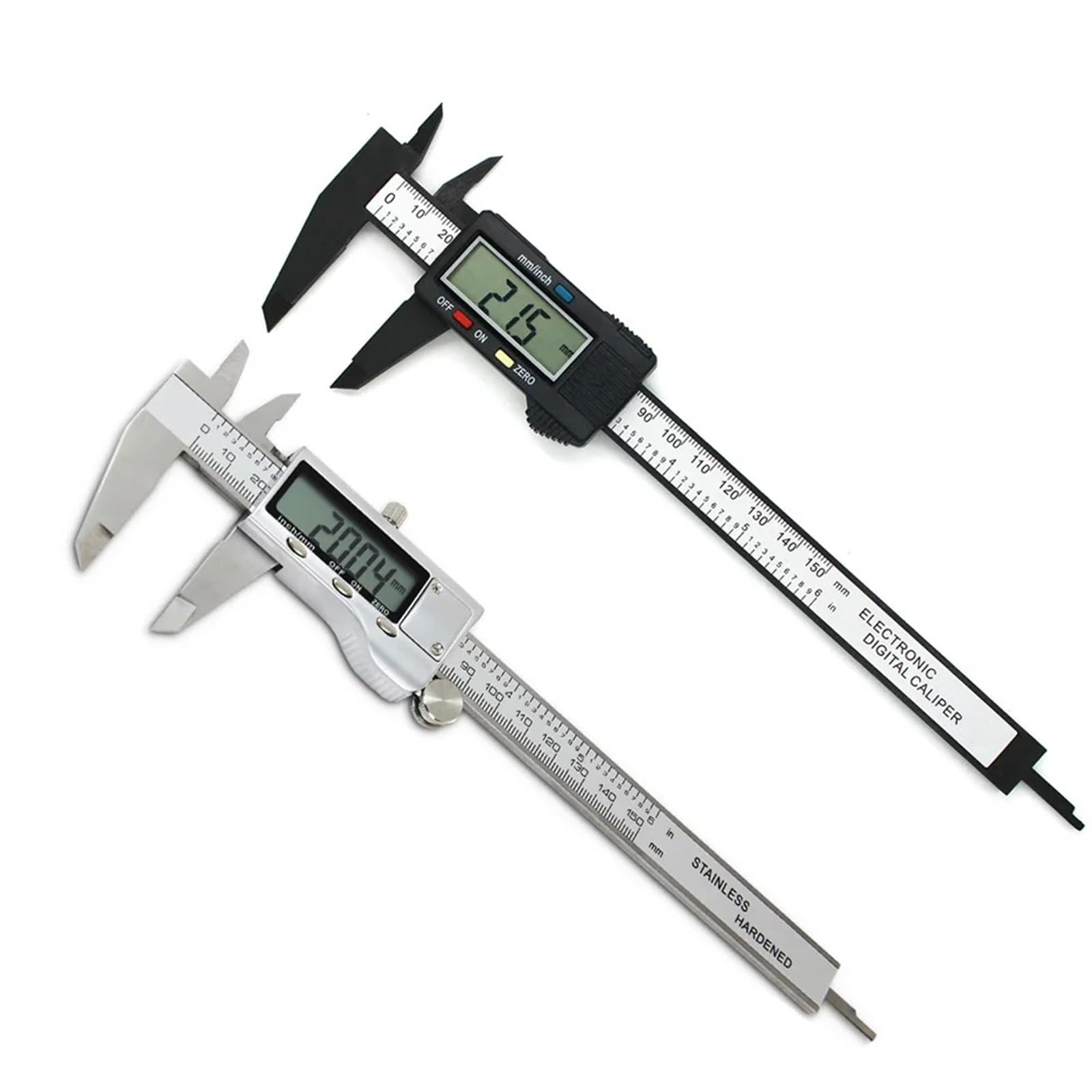 Calibre Digital Calibrador digital de acero inoxidable, calibrador Vernier, micrómetro con pantalla grande, fácil cambio pulgadas a métricas(Stainless Steel)