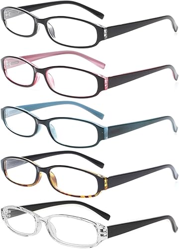 Anteojos de lectura, 5 pares con bisagras de resorte, cómodas para lectores a la moda, hombres y mujeres
