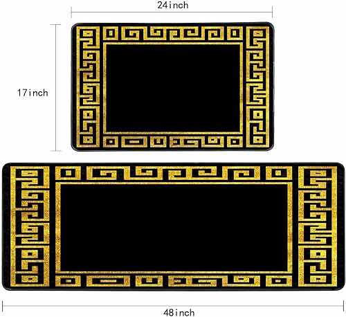 Miniatura 2 de Juego de 2 alfombras de cocina de otoño, hojas de arce otoñales, tapetes de cocina de Acción de Gracias, decoración del hogar, 17 x 48 pulgadas + 17