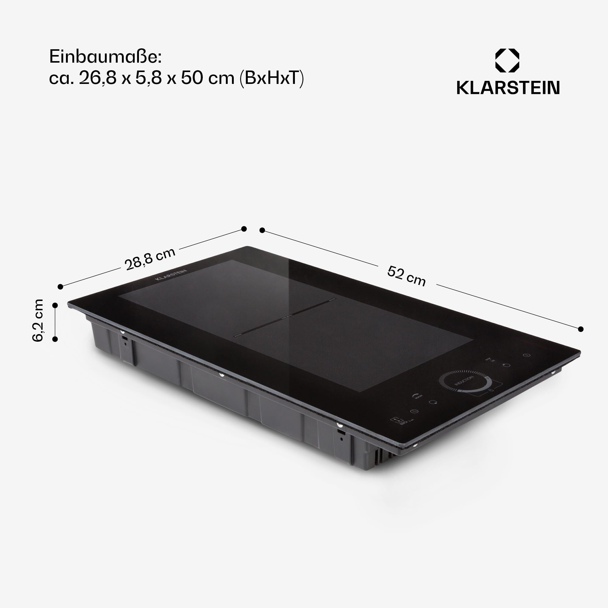 Klarstein Induktionskochfeld 4 Platten Glaskeramik Touch-Display 3500 Watt Einbau