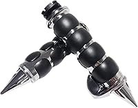 Vista 8 de Motorcycle Hand Grips Universal Spike Non-Slip Handlebar Grips Chrome Black Rubber Fit for Most Motorcycles Cruisers Motor Bikes Choppers