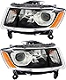 For Jeep Grand Cherokee Headlights Lamps Set 2014 2015 2016 Halogen Driver and Passenger Side
