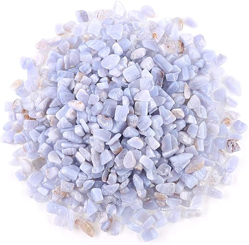 Miniatura 6 de Swpeet 1 libra de calcedonia azul pequeñas con trozos de piedras preciosas trituradas, piedras de forma irregular, piedras de cristal perfectas para