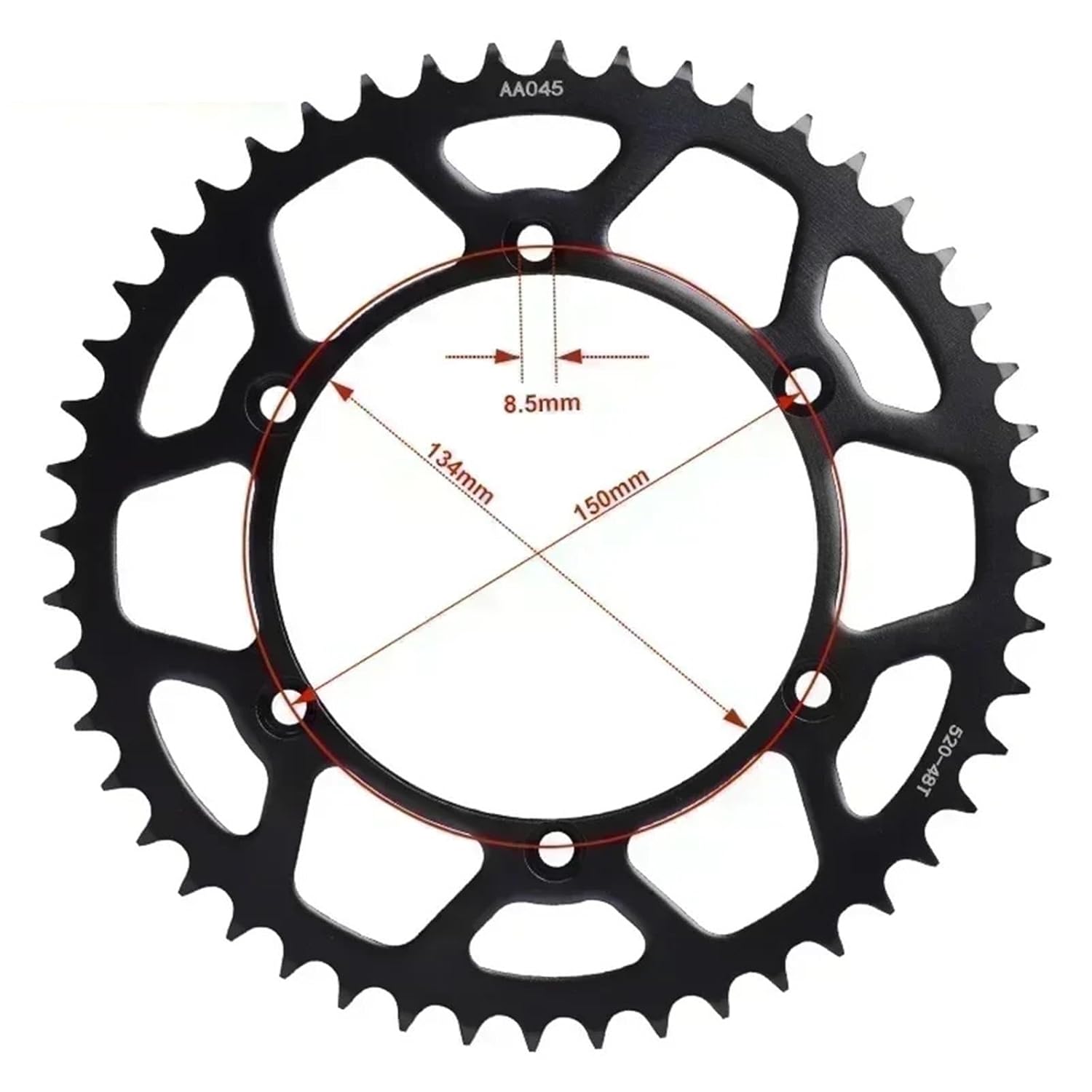 1pc 520 42T 48T 50T 51T Rear Sprocket Gear Star Pinion for KX450 KX450J 4-Stroke 19 2020 2021 2022 2023 KX 450(48T)