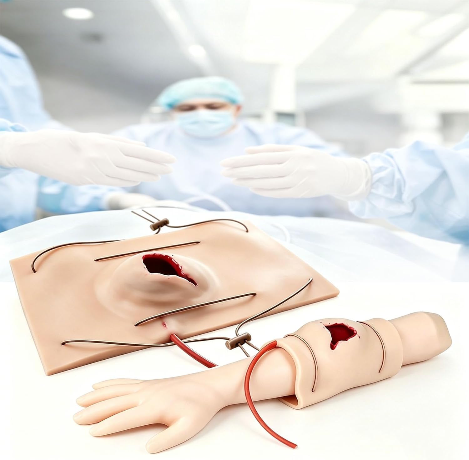DKULMN Tourniquet Arm Trainer, Wound Trainer Simulator Model Bleeding Control Trainer for First Aid Practice, Arm & Leg Trauma Training Model