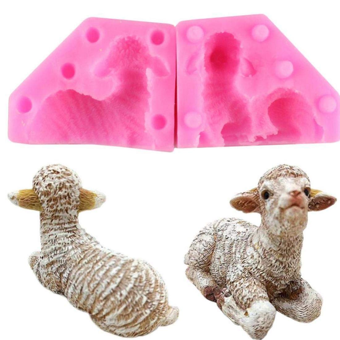 Casecover 1Pc 3D Sheep Silicone Mold, Candle Polymer Clay Molds Fondant Cake Decorarting Tools Baking Candy Chocolate Gumpaste Mould