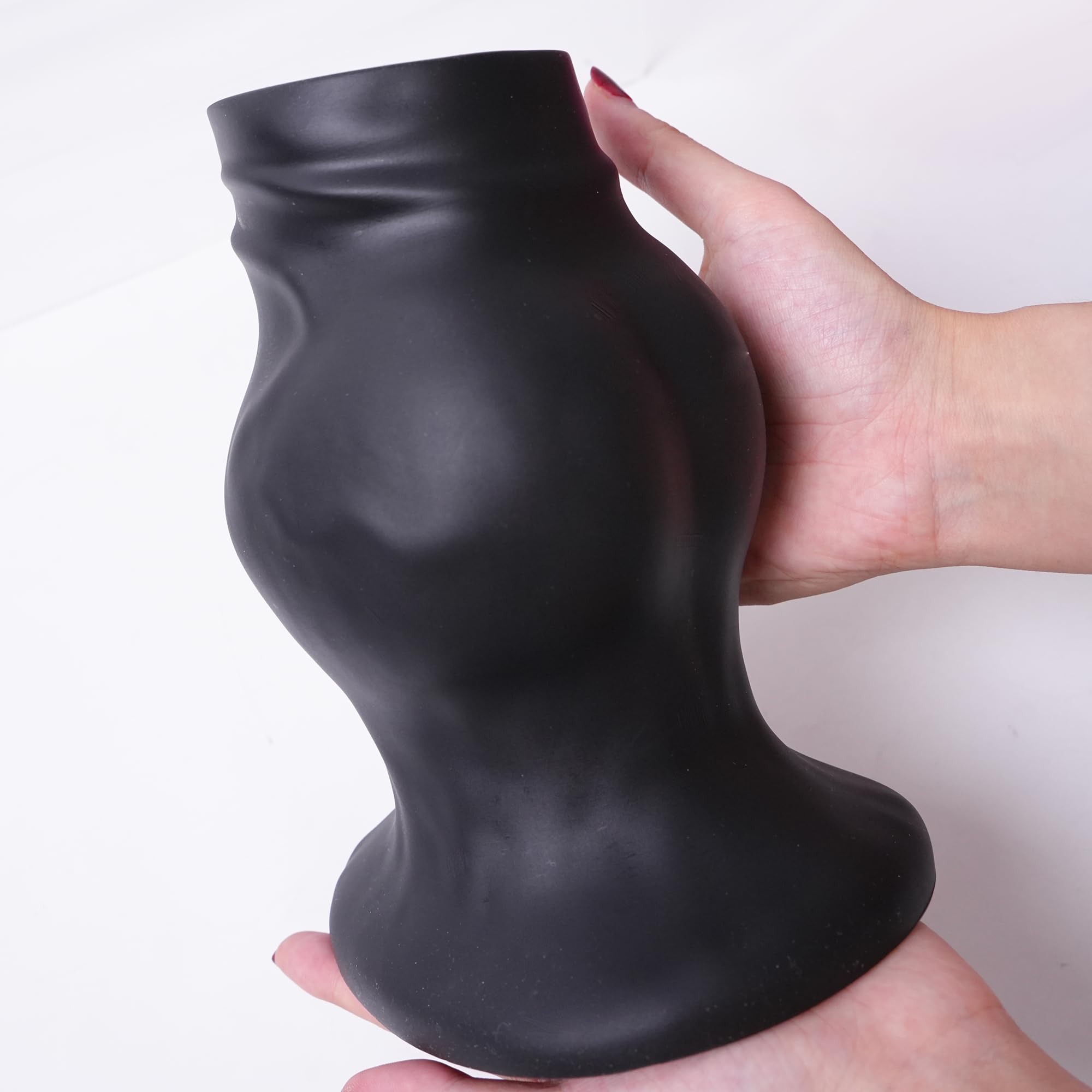 Plug anal grand format creux en Silicone Format poing Dildo Anal (Noir, L)