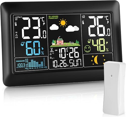 Station météo radio 2026 7,5" avec capteur extérieur 