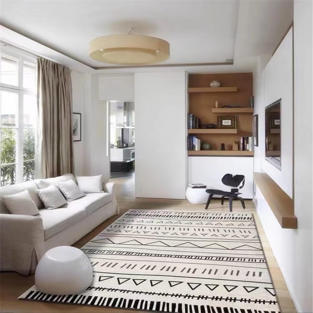 Grand tapis de salon gris lavable pour sublimer la décoration d'une chambre ado
