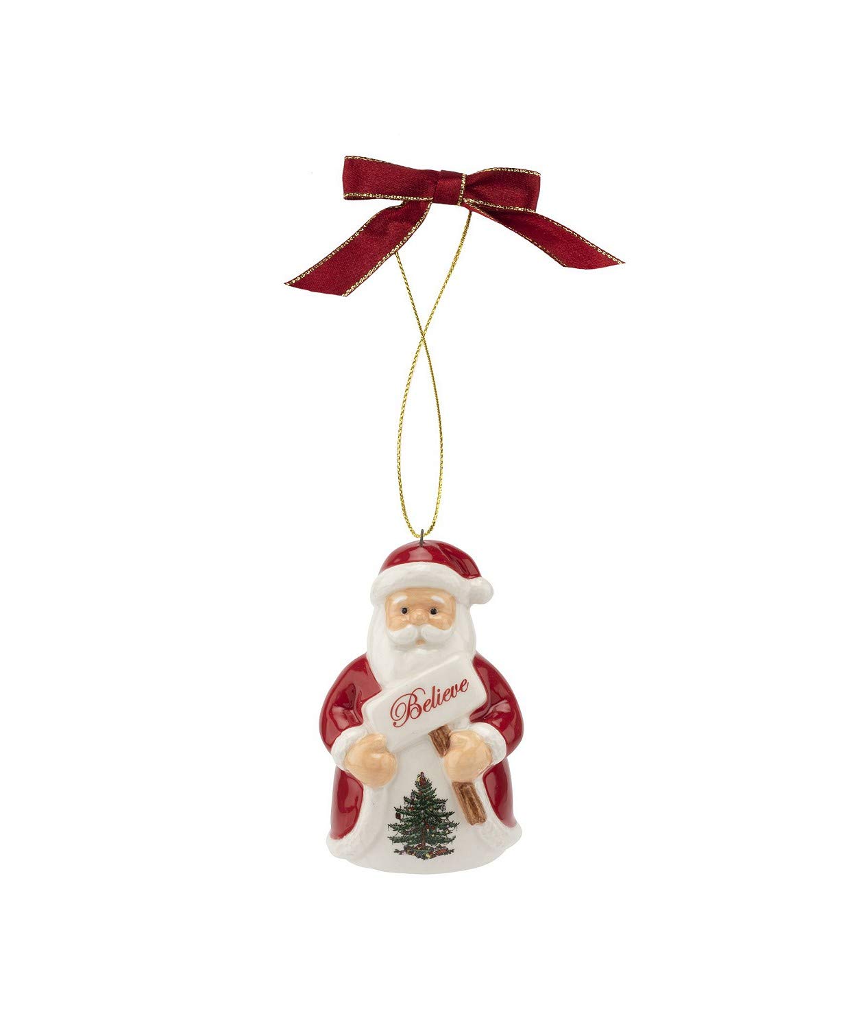 Spode Red And Green Believe In Santa Christmas Tree Decoration