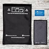 Armadillo Pro-Tec Faraday Bags and RFID Blocking Wallet Card (3 Pc. Set) Protect Cell Phones, Car Key Fobs, Passports, Wallets, or Tablets | Portable Travel Protection | NFC, EMP, EMF