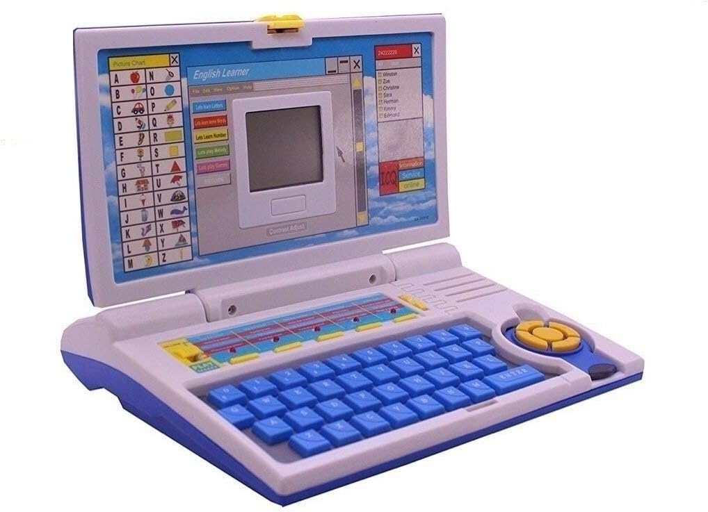 Techno Buzz Deal® Kids Fun English Learner Educational Laptop for 20 Fun Activities Enhanced Skills of Children Premium Quality Kids Educational Purpose for Boy & Girls Best English Learner Laptop