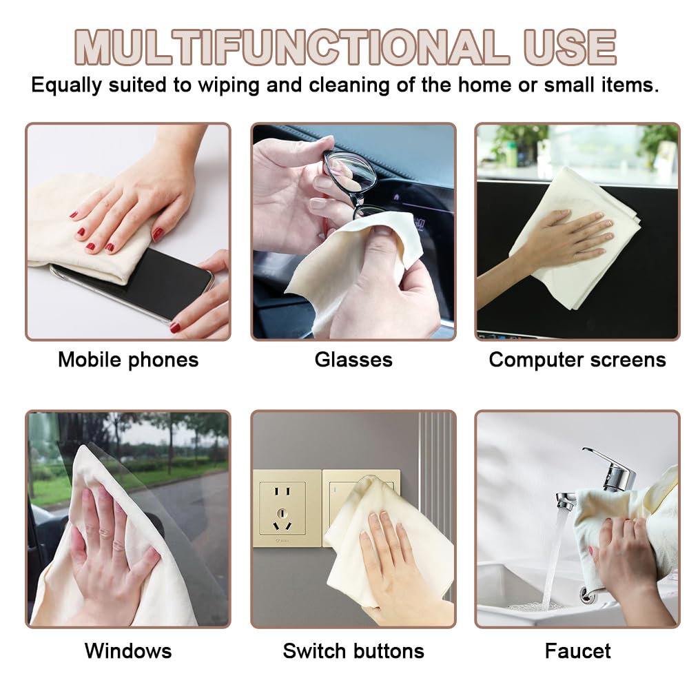 Pelle Di Daino Per Auto - 2 Pezzi 40x30 Cm, Ultra Assorbente, Senza Graffi E Aloni - Foto 7