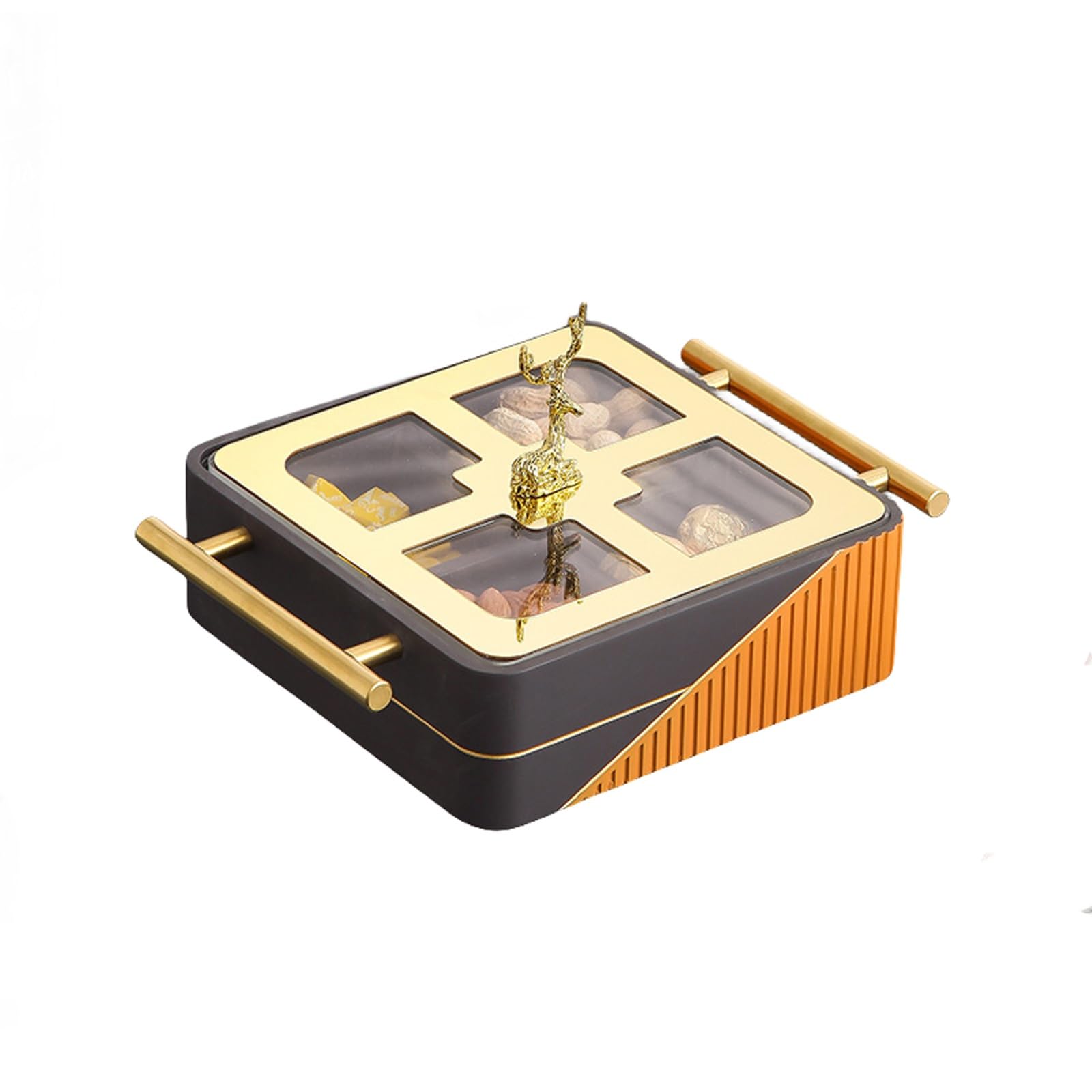 ROHCGHC snack tray， Divided Serving Dishes with Lid, Multifunctional Party Snack Tray for Fruits, Nuts, Candies, Crackers, Veggies(A)