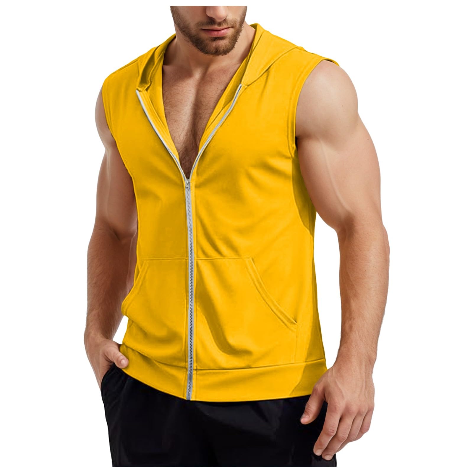 Camiseta Tirantes Hombre BOTCAM - Chaleco Capucha Sin Mangas | Deporte Fitness Verano