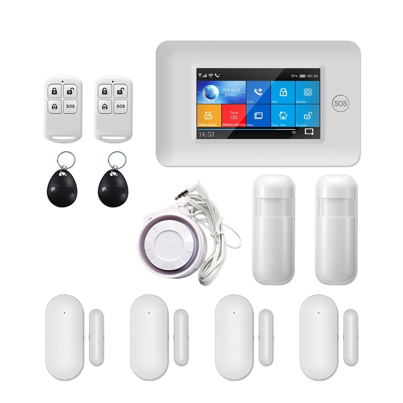 WIFI+GSM GPRS Wireless Home Security Burglar Alarm System APP Remote Control Host Remote Monitoring(H)
