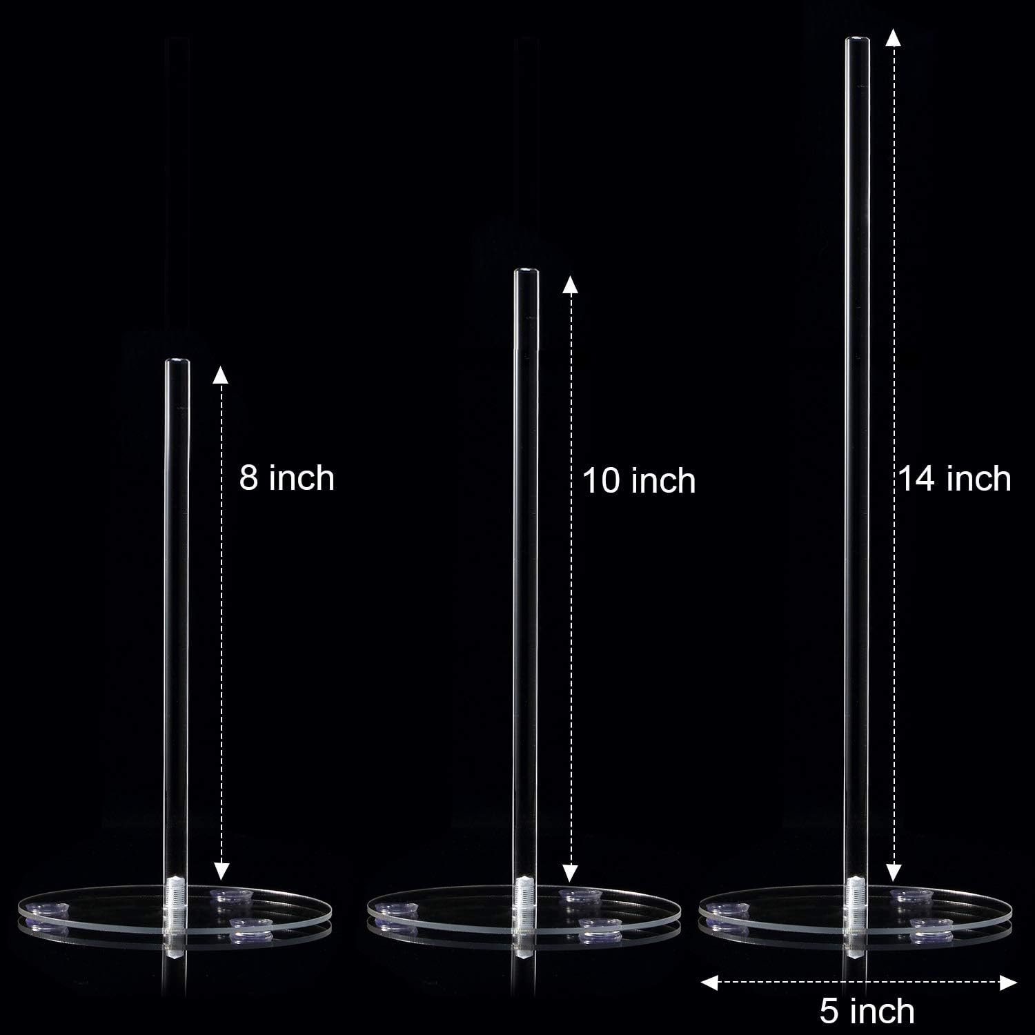 Buy 1 get 1 Acrylic Donut Stands Clear Bagels 5 Inch Round Stand Holder Doughnut Dessert Stand Table for Wedding Birthday Party (5 Pieces, 8, 10, 14 Inch)