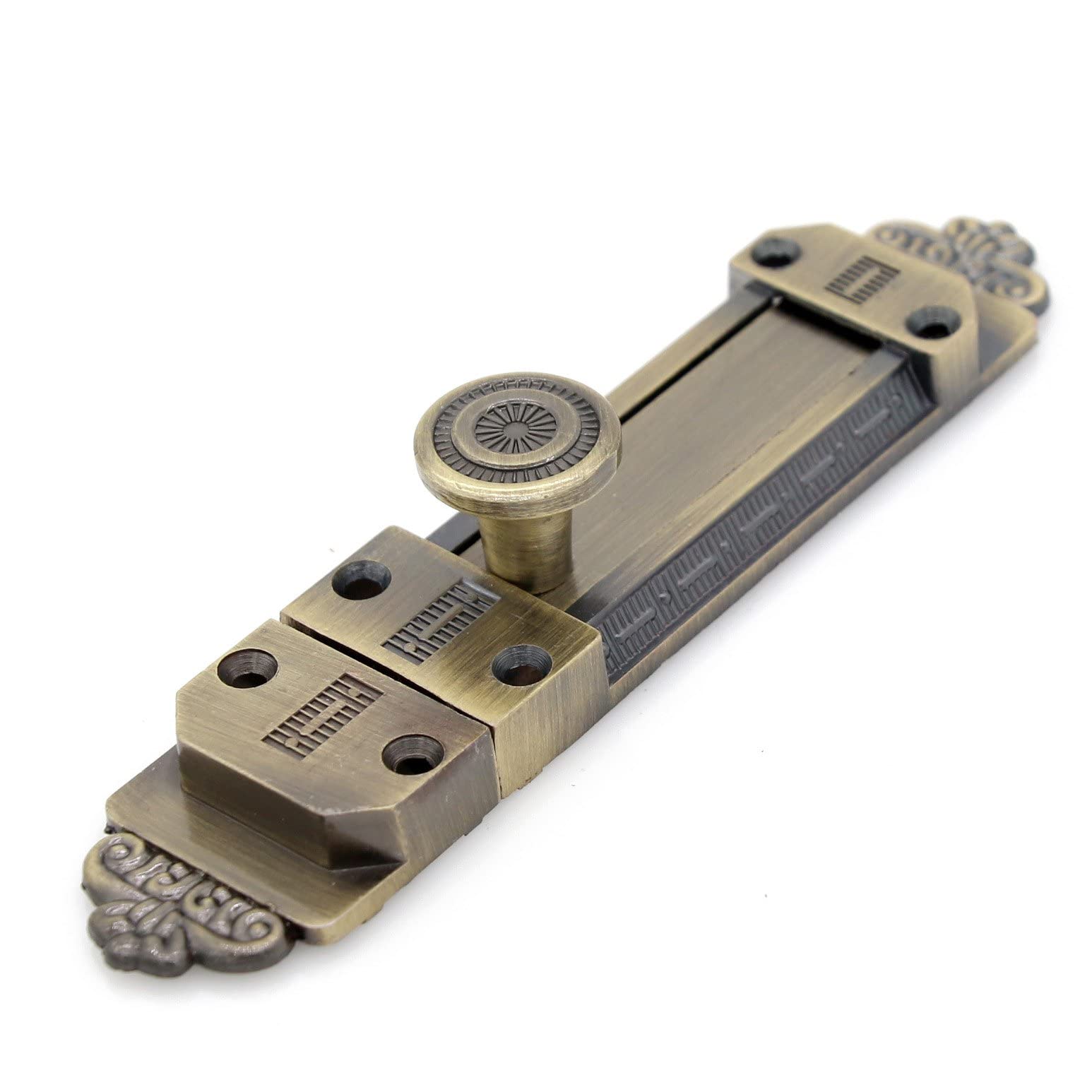 1 PC Barrel Bolt Latch - Slide Door Lock Finished with Antique Brass Color with Screws, Length 5.6-in (14.2 cm)