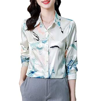 【新品】imperf Vintage Satin Shirt Ecru Vintage Women Cream Satin Blouse Size M Ecru Satin Shirt