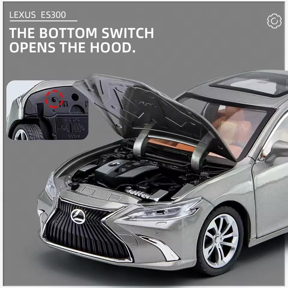 Image of Scale 1:24 Lexus ES300 Car Alloy Die-cast Model Pull-Back Metal Car Toy with Light & Sound Best Gifts Toys Kids (Color As Per Stock)
