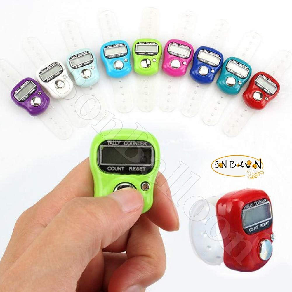 5 Digital Electronic LCD Tasbih Finger Tally Counter Islamic Zikr Islam Muslim Hand Ring Counters Multi Color Mini Held Case Resettable Mechanical Manual Clicker Number Lap Tracker Random Counting