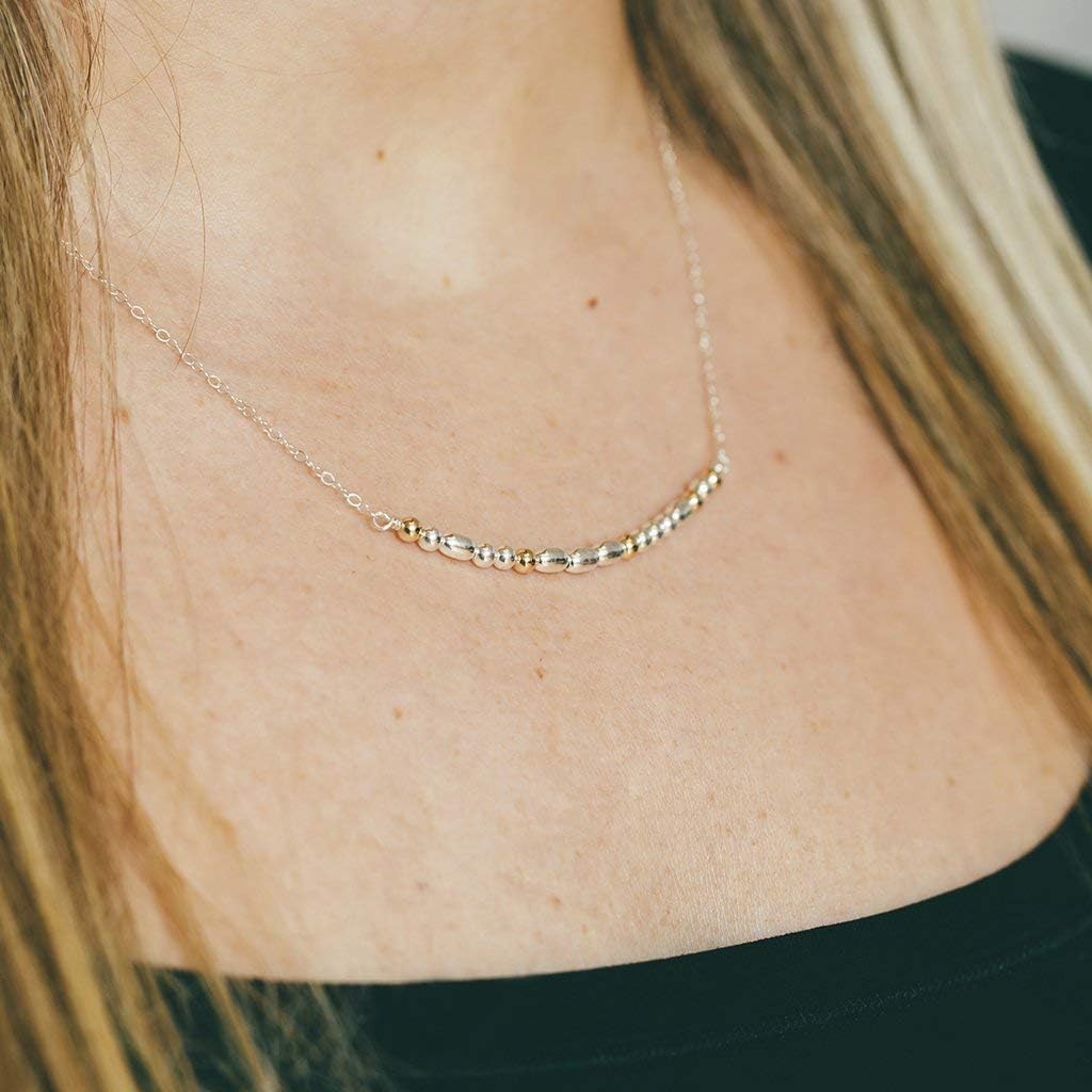 Designed By Stacey Handmade Morse Code Necklace that Spells Love, Hidden Message Sterling Silver Jewelry, Sentimental Gifts for Her, Christmas, Birthday, Anniversary, 16 to 18" Adjustable Length
