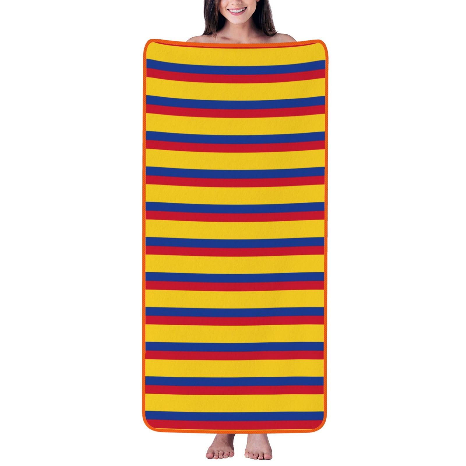 pojknbv Flag Of Colombia Print Comfortable Coral Velvet Bath Towel Home Bathroom Hotel Spa Beach Travel Holidays