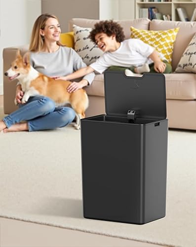 Miniatura 7 de Cesun Cubo de basura de baño de 4 galones con tapa, pequeño bote de basura automático, con sensor de movimiento sin contacto, cesta de basura de