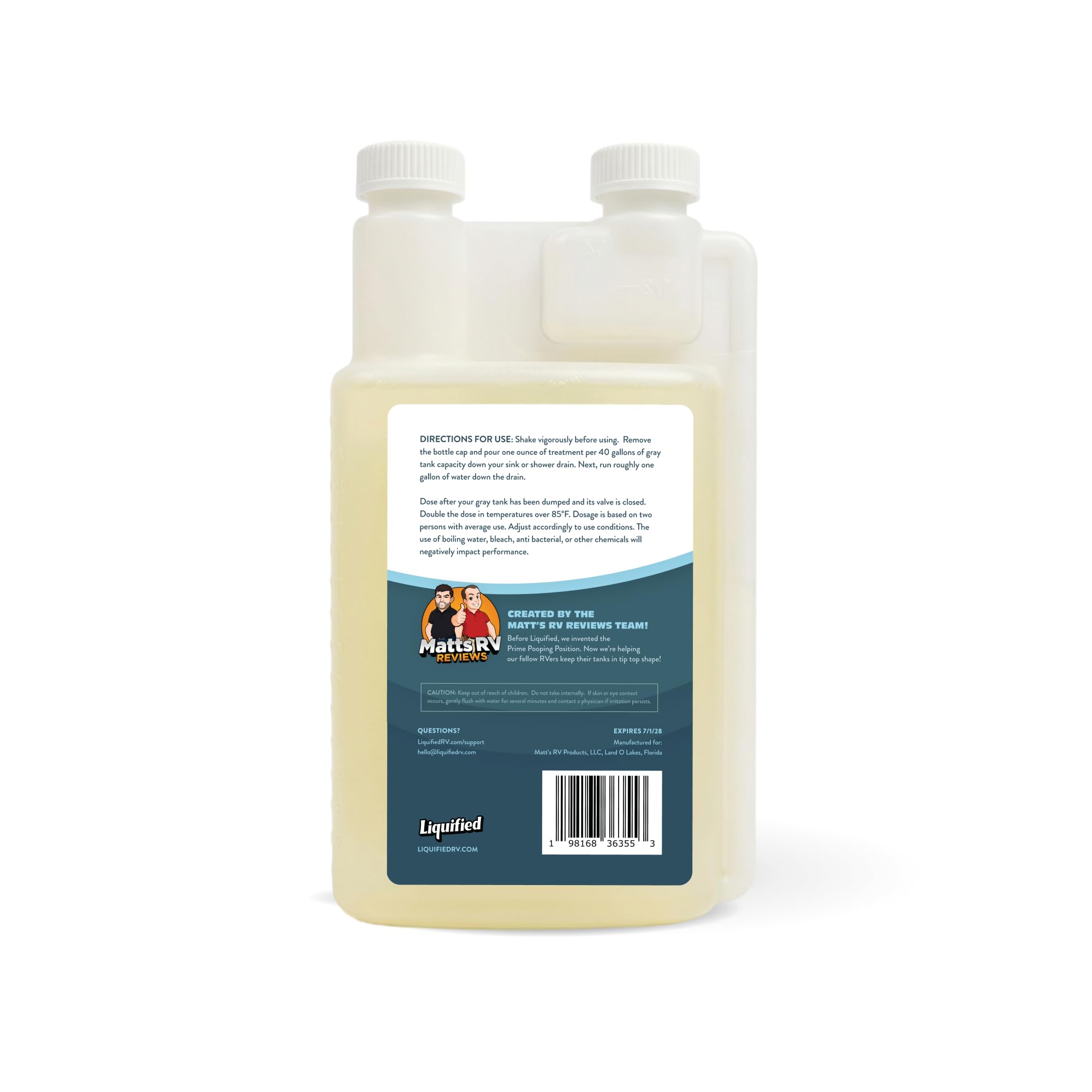 Liquified RV Toilet Treatment - Digestor de tanque de retención gris - Eliminador de olores - Aroma de limón - Opiniones de Matts RV