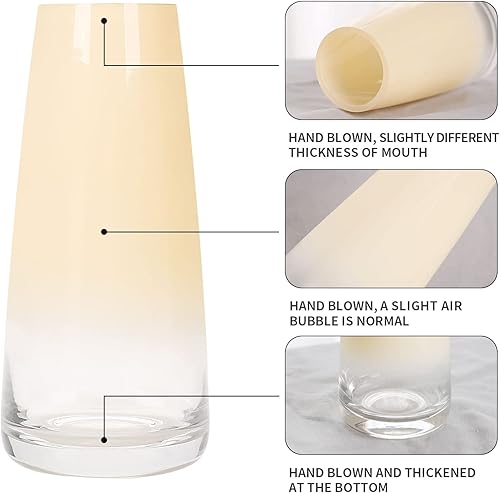 Miniatura 4 de Jarrones de vidrio  Jarrones de vidrio de estilo moderno, jarrones de vidrio hechos a mano, para mesa, cocina, dormitorio, oficina, sala de estar,