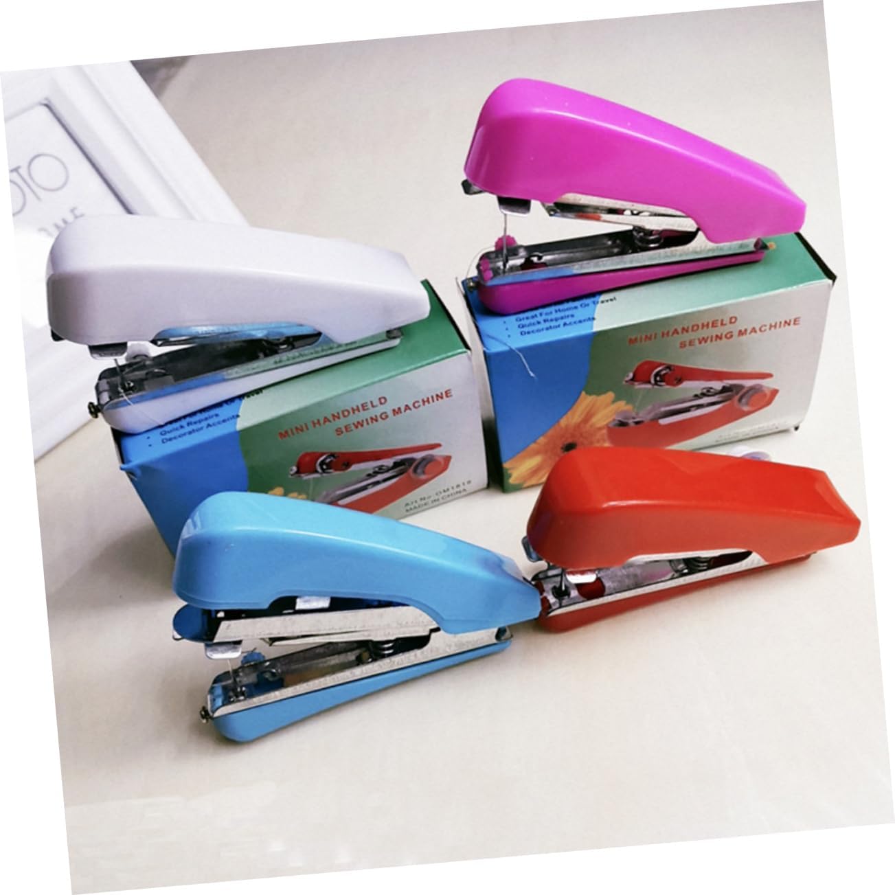 4pcs Mini Handheld Sewing Machine for Beginners, Portable Repair Kit