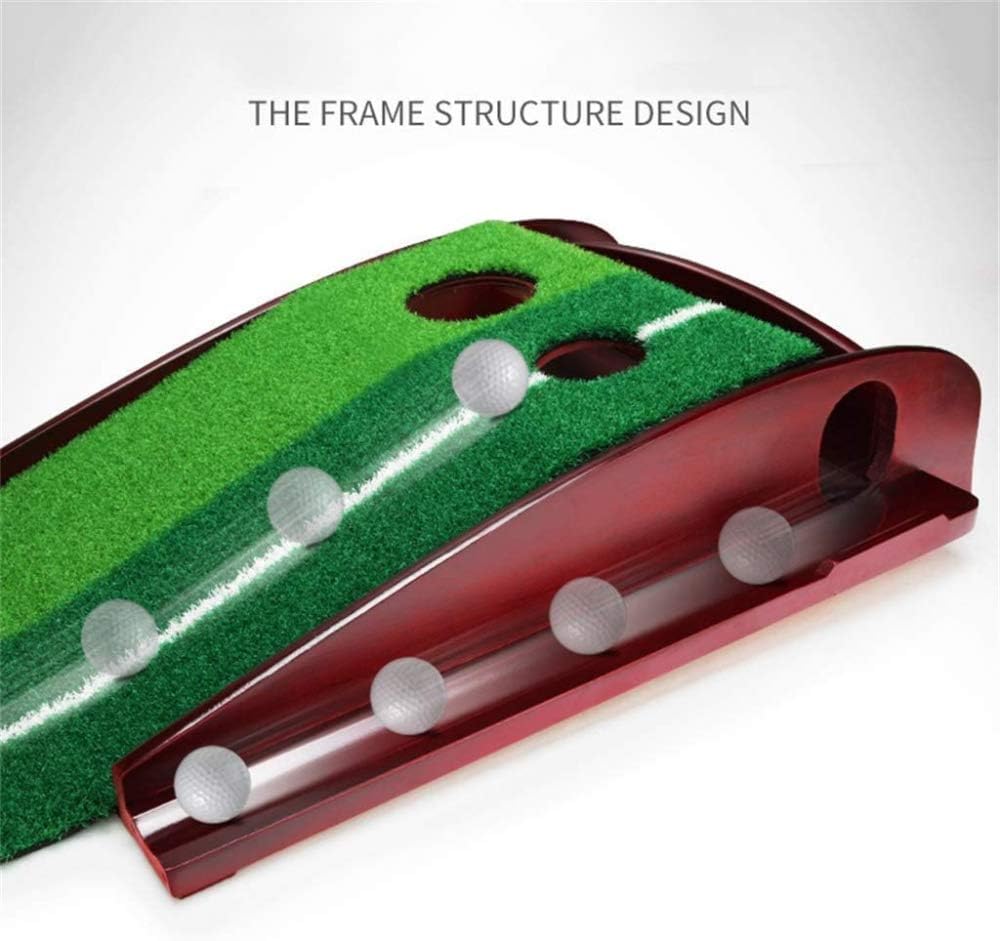 Golf Putting Mat Solid Wood Golf Practice Mat for Outdoor Golf Practice Mat with Intelligent Ball Return System