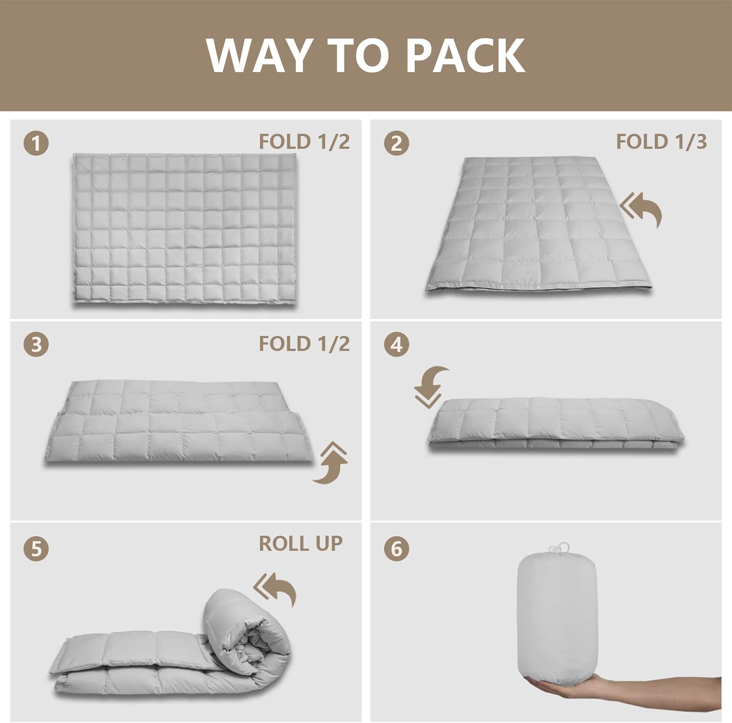 zzlamb Puffy Down Camping Blanket Water-Repellent, Down Throw Travel Blanket Portable for Outdoor, Light Warm Quilt for Couch Plane Car Theater Stadium Picnic RV Backpacking Hammock - Image 7