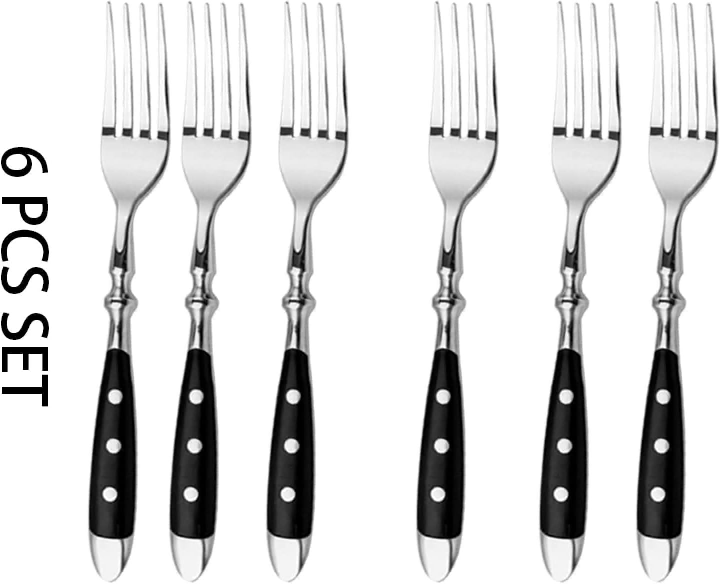 Cutlery Set Stainless Steel Dinner Fork Set Dishes Fruit Dessert Fork Dining Tableware Set 6Pcs
