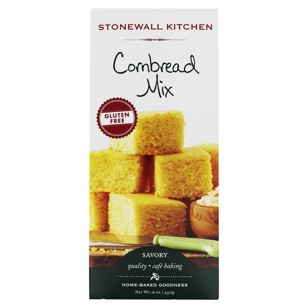 Stonewall Kitchen Gluten-Free Cornbread Mix, 16 oz - Moist Texture, Authentic Cornmeal Taste for Chili & Stews