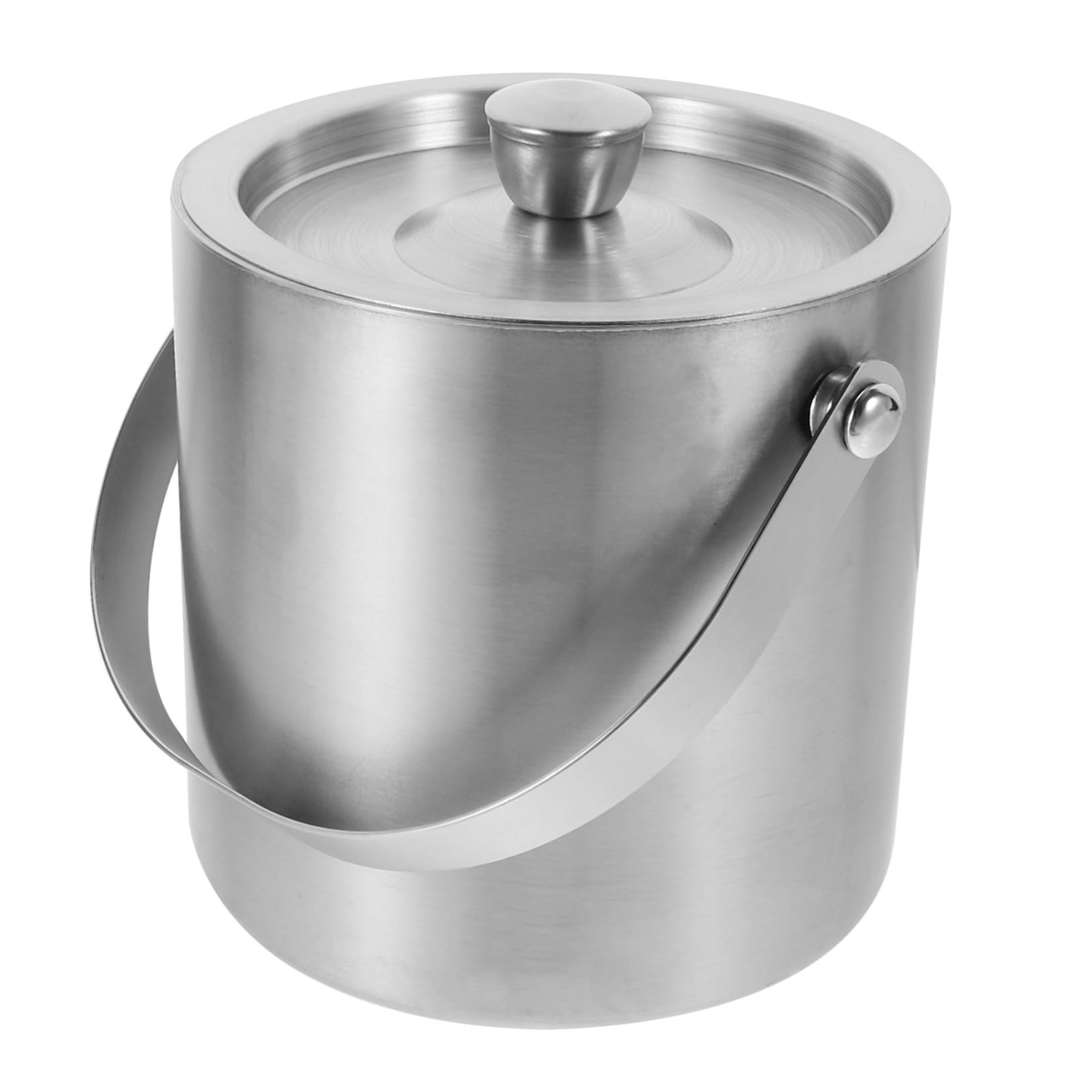 Seau à Glace en Acier Inoxydable 1, 6 L Argenté, Double Paroi